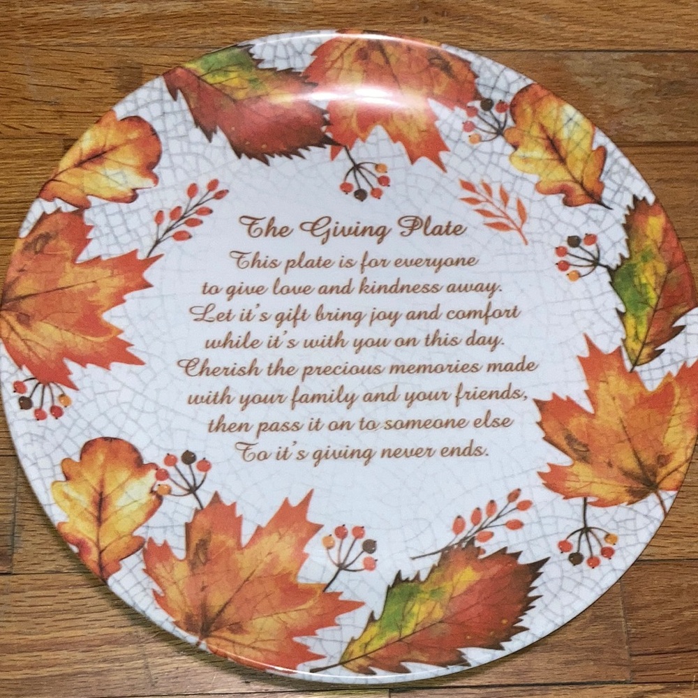 Smart Home The Giving Plate Fall Pattern Melamine New